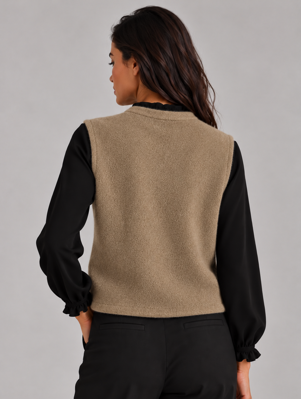 Women's Button Up Knitted Vest – Sleeveless Crew Neck