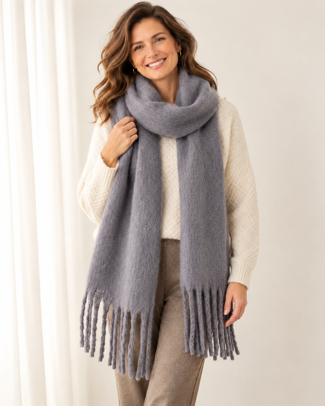 Women's Soft Cashmere Feel Scarf – Pashmina Style Winter Wrap