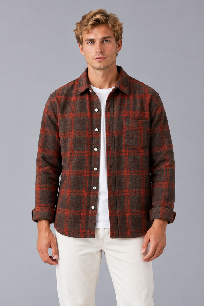 Men's Lumberjack Check Shirt – Brushed Long Sleeve