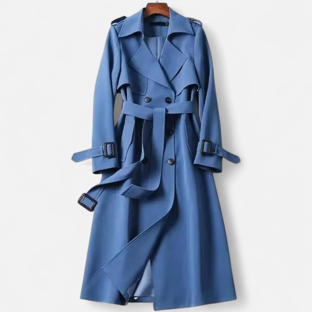 Women's Classic Longline Over-Knee Coat in Blue