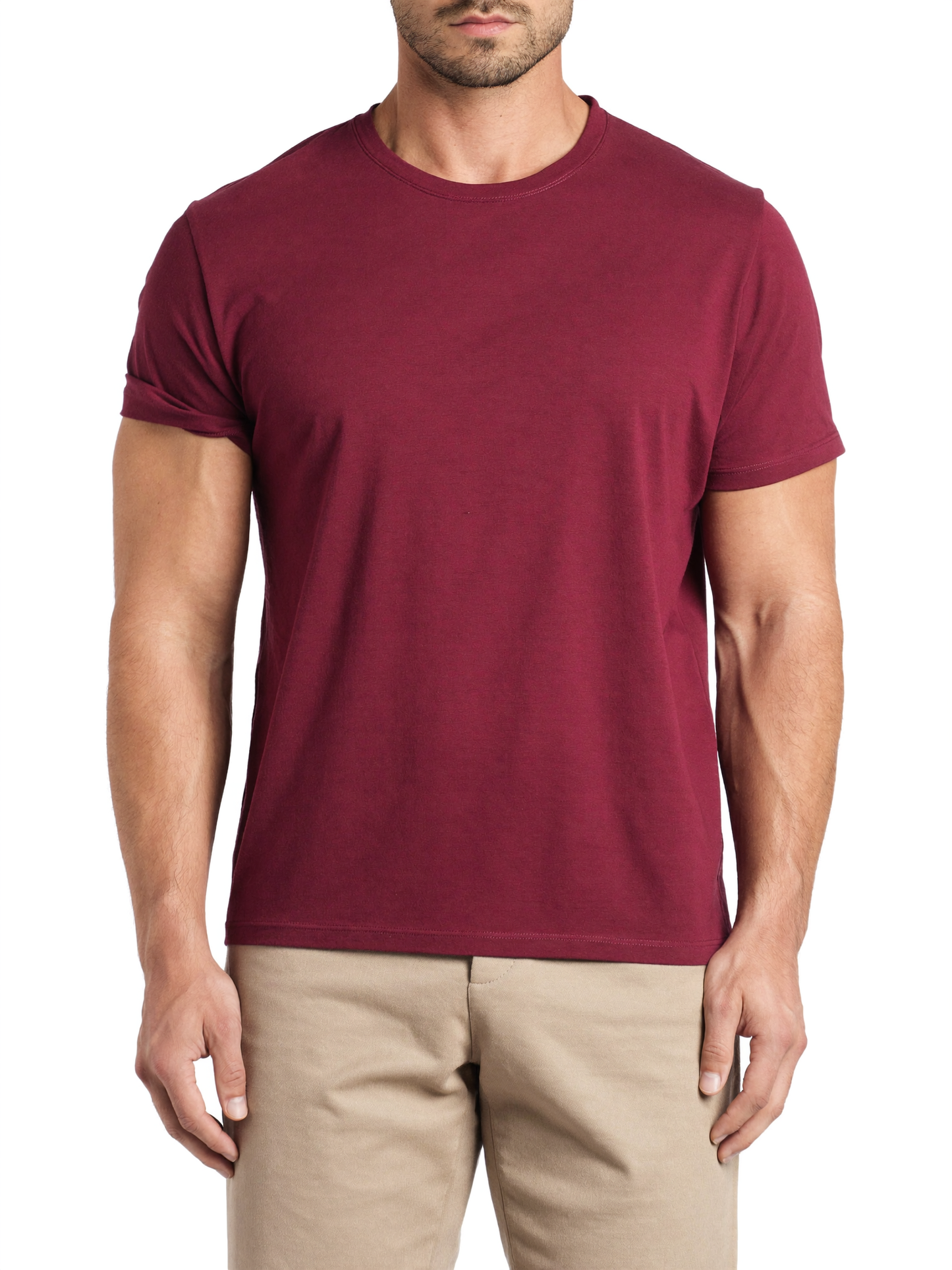 The Basic T worn - Wine Red (final)