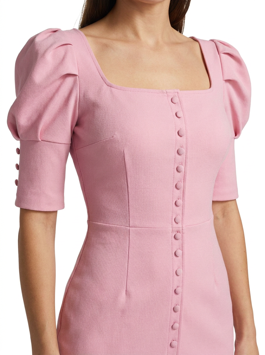 Covert Club butterfly shoulder dress, close-up detail