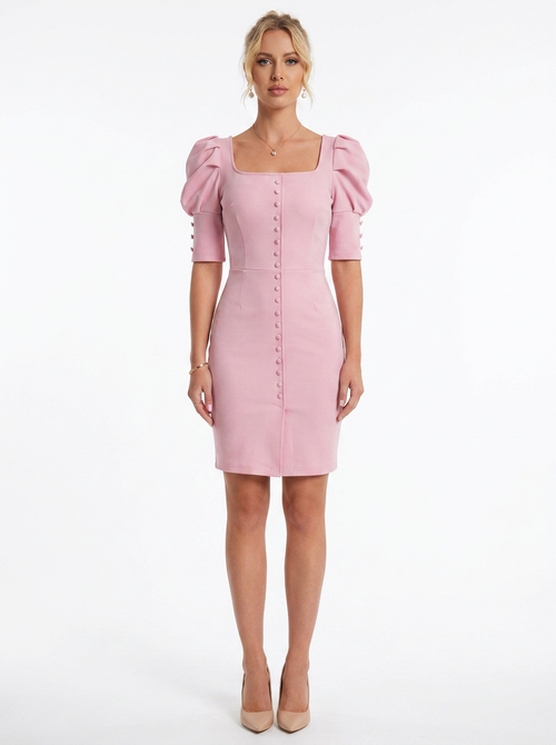 Covert Club butterfly shoulder dress, front view