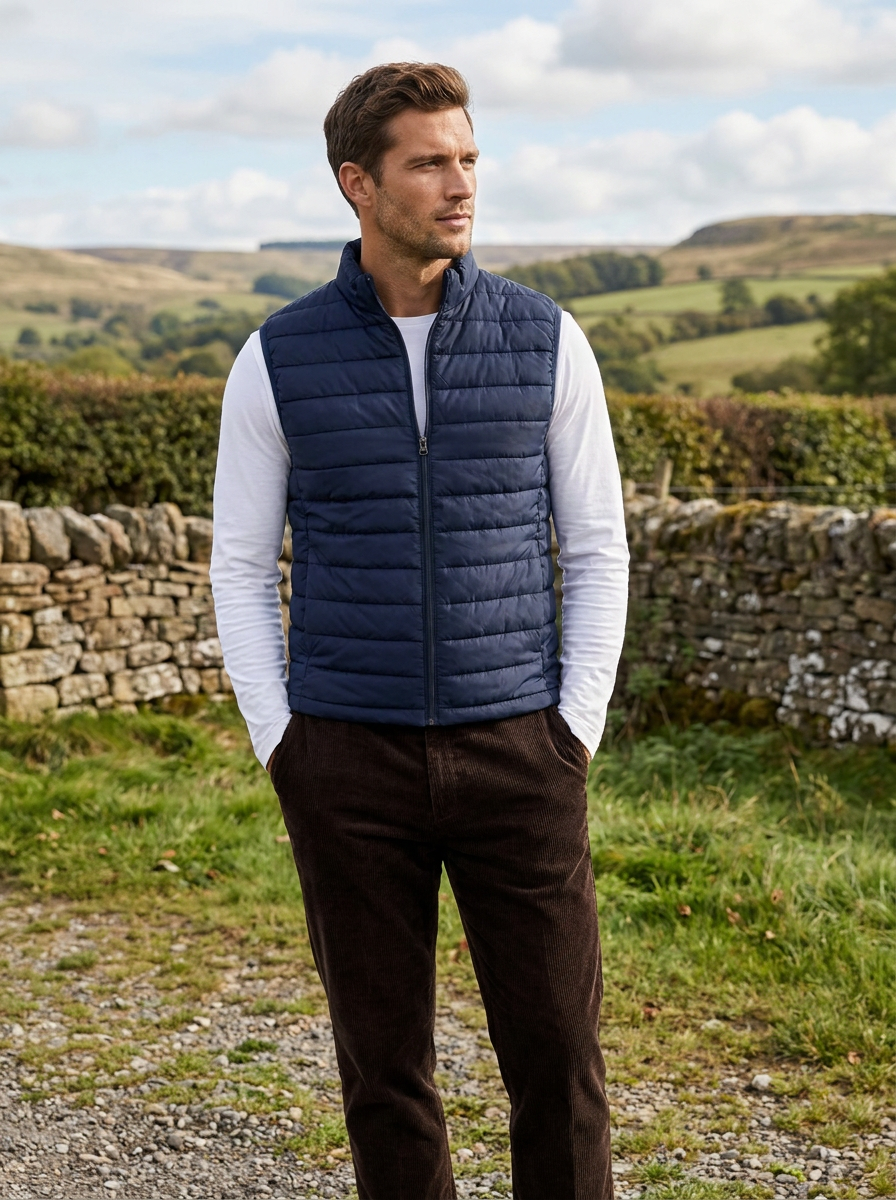 Covert Club casual bodywarmer, lifestyle shot