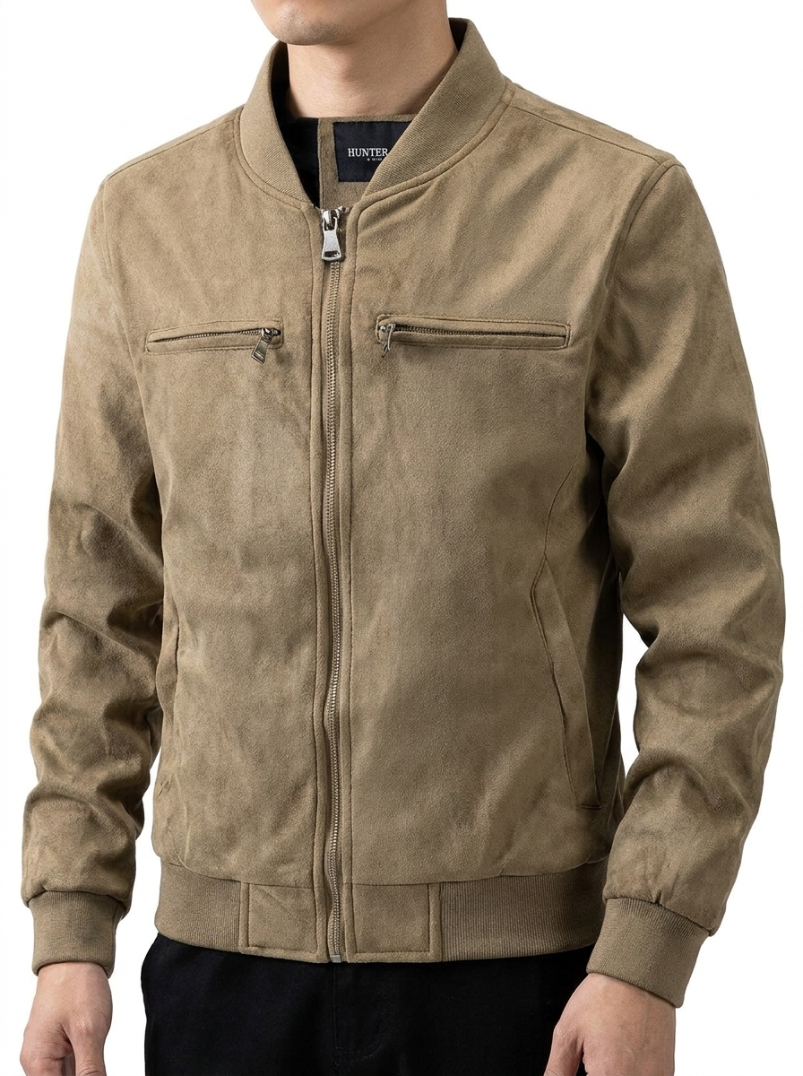 Covert Club suede jacket, close-up detail