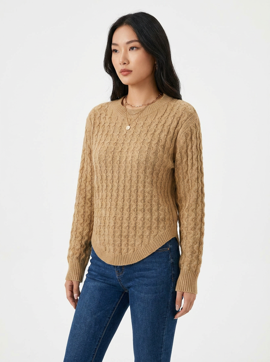 Covert Club pullover sweater, three-quarter angle