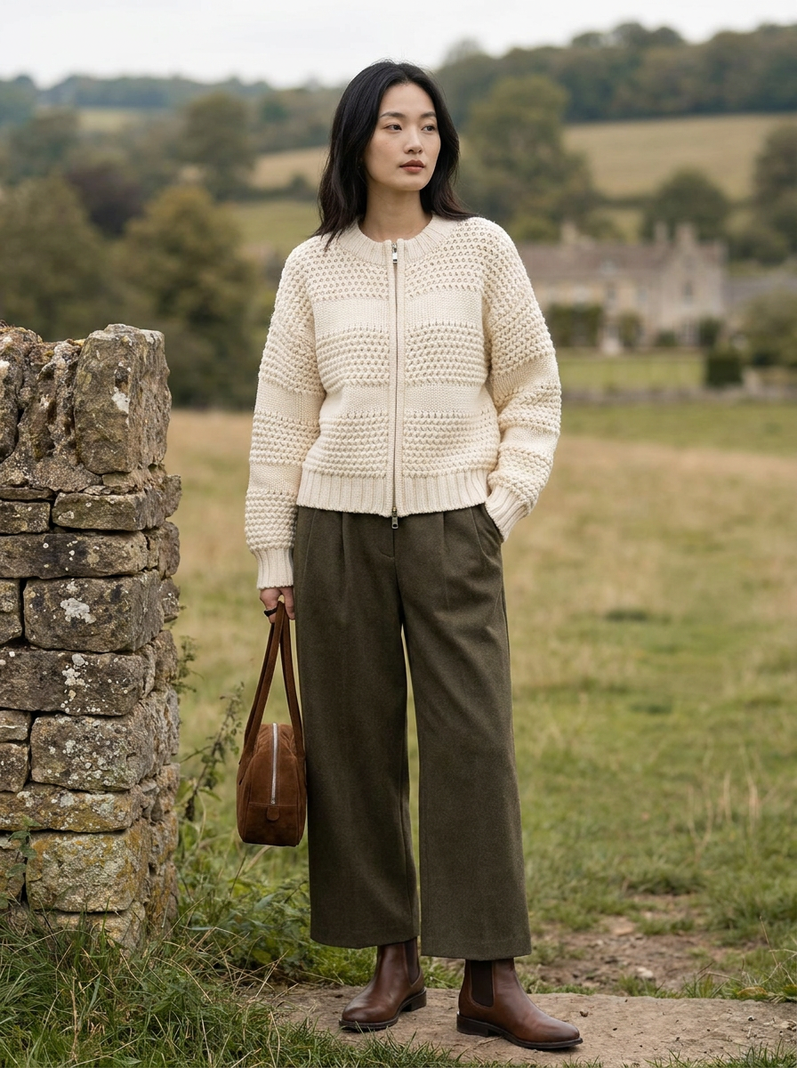 Covert Club chunky knit sweater, lifestyle shot
