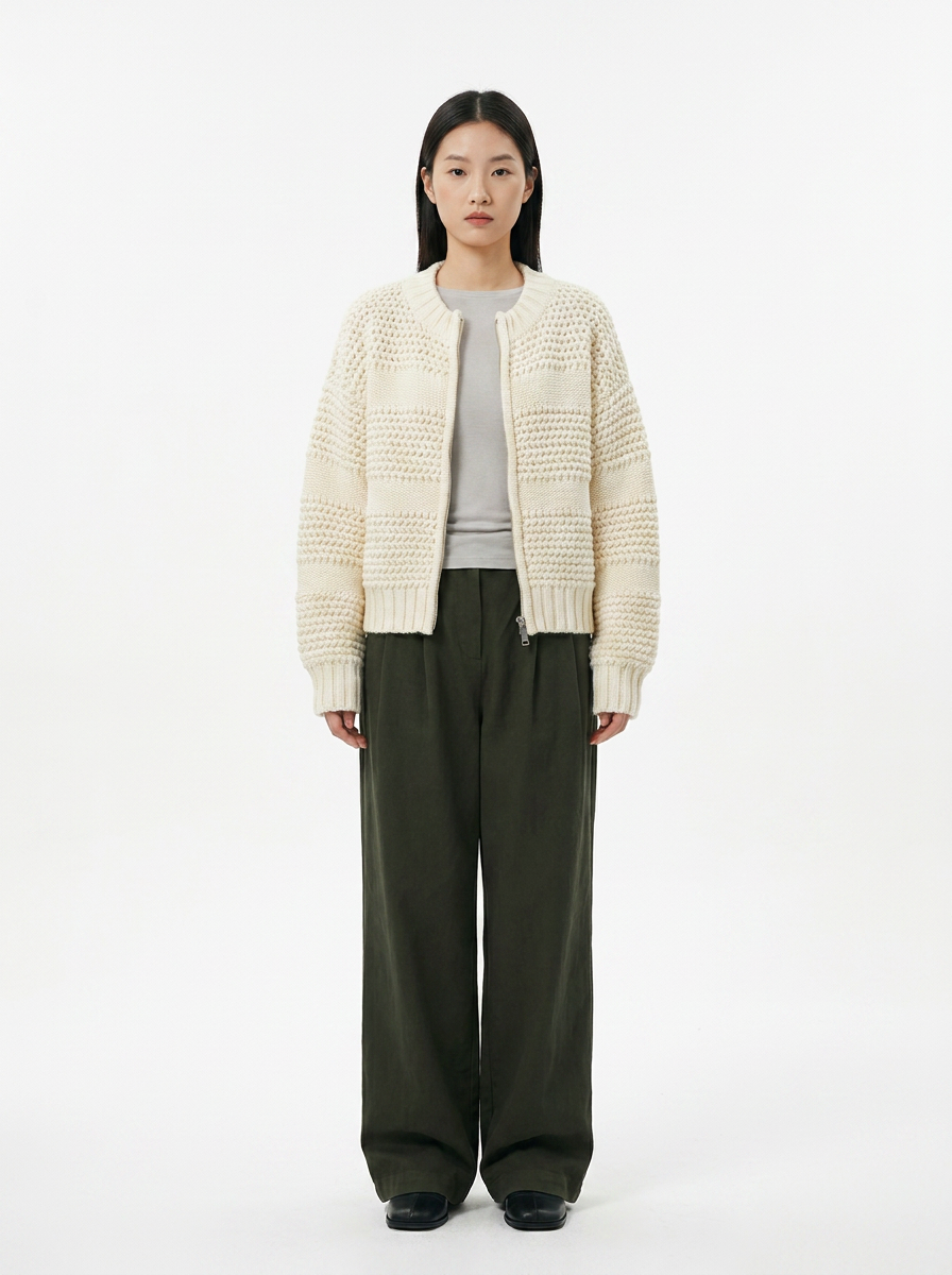 Covert Club chunky knit sweater, front view
