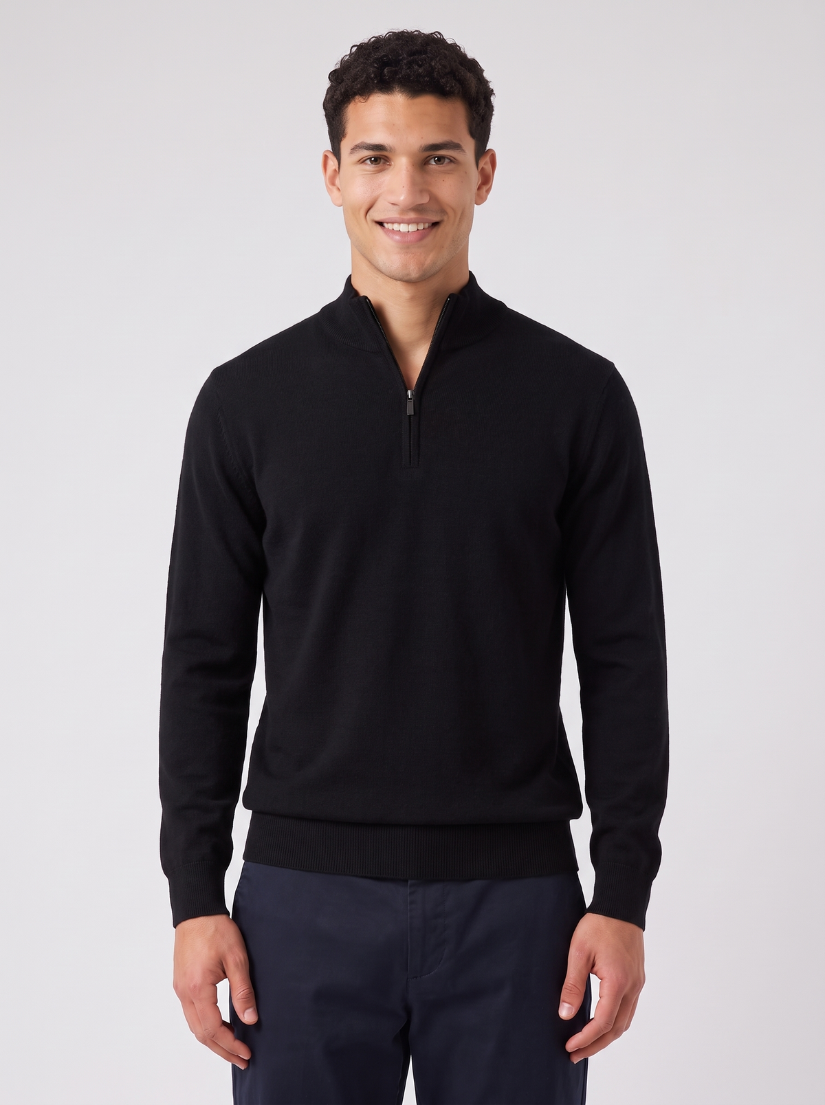 Men's Wool Half-Zip Sweater – Premium Knit Pullover