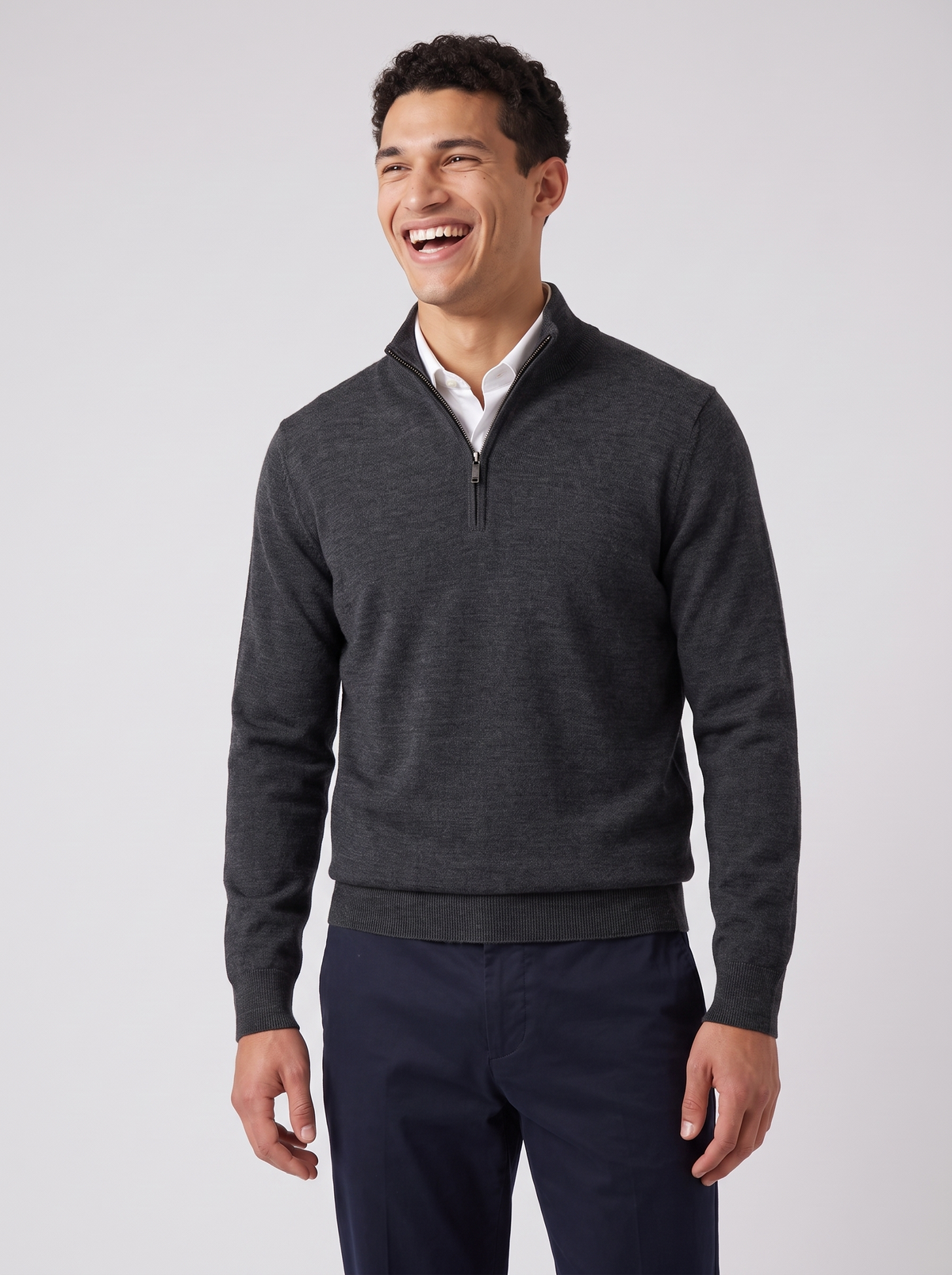 Men's Wool Half-Zip Sweater – Premium Knit Pullover