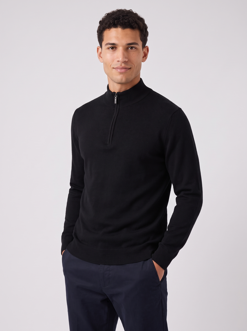 Men's Wool Half-Zip Sweater – Premium Knit Pullover