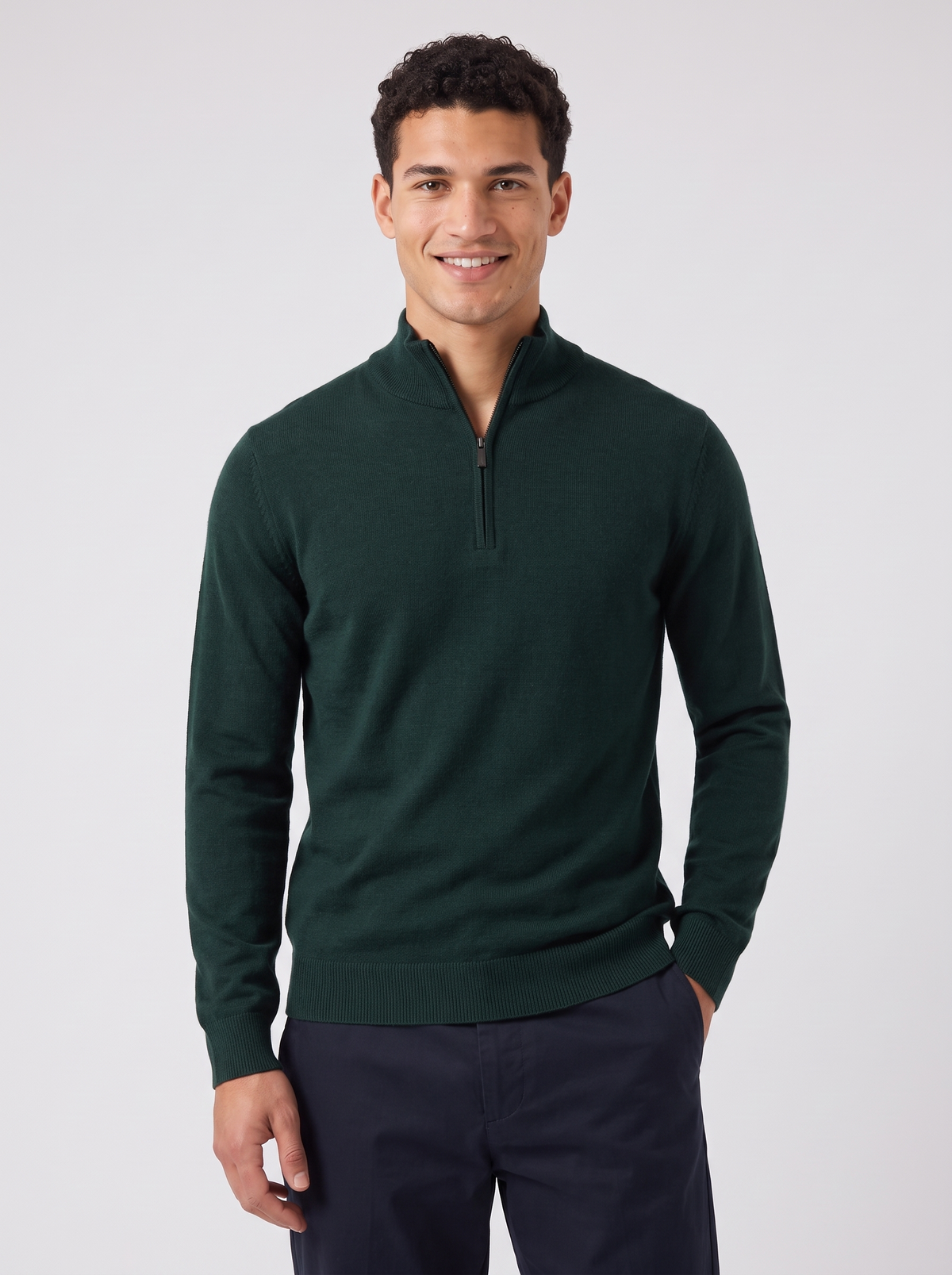 Men's Wool Half-Zip Sweater – Premium Knit Pullover