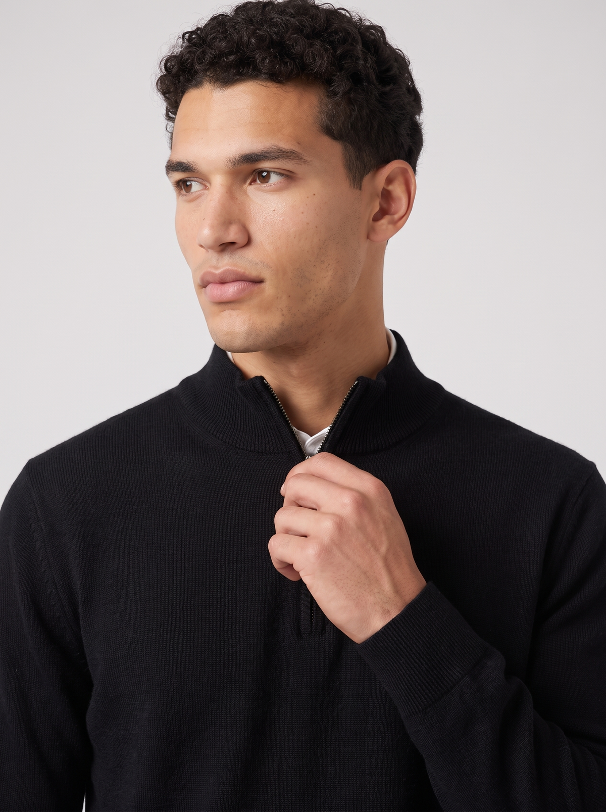 Men's Wool Half-Zip Sweater – Premium Knit Pullover