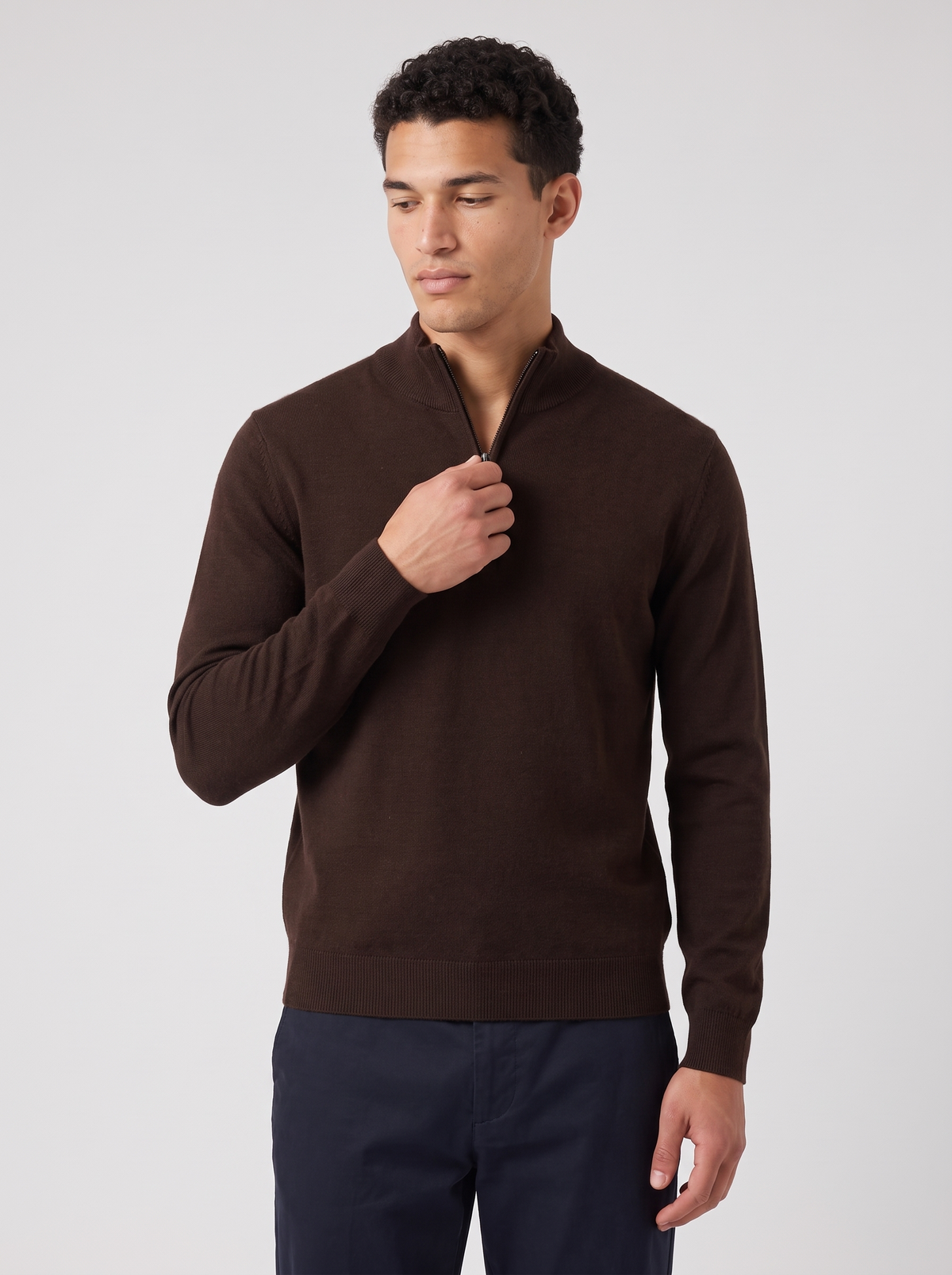 Men's Wool Half-Zip Sweater – Premium Knit Pullover