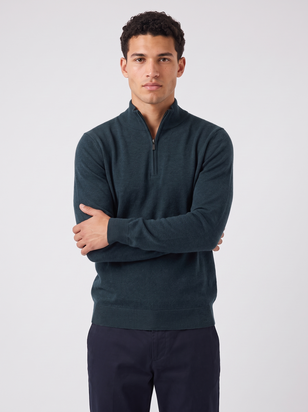 Men's Wool Half-Zip Sweater – Premium Knit Pullover