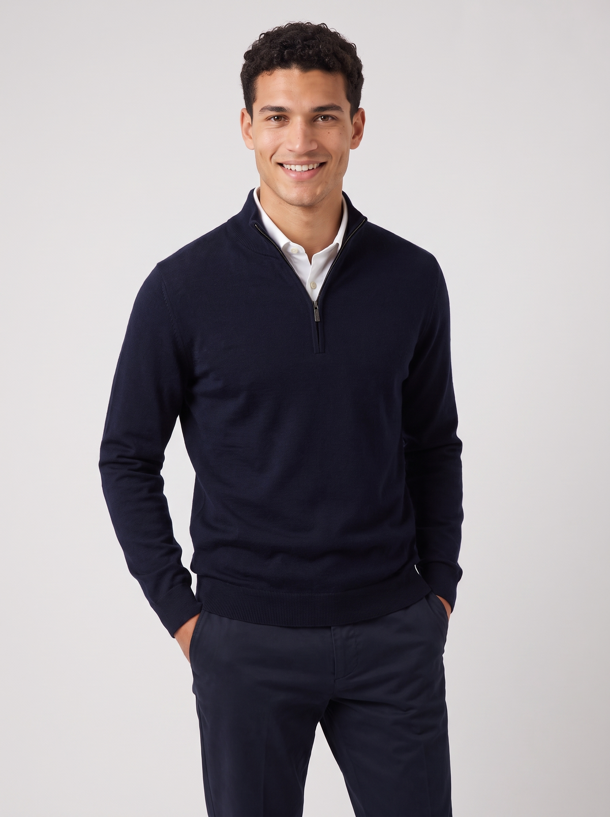 Men's Wool Half-Zip Sweater – Premium Knit Pullover