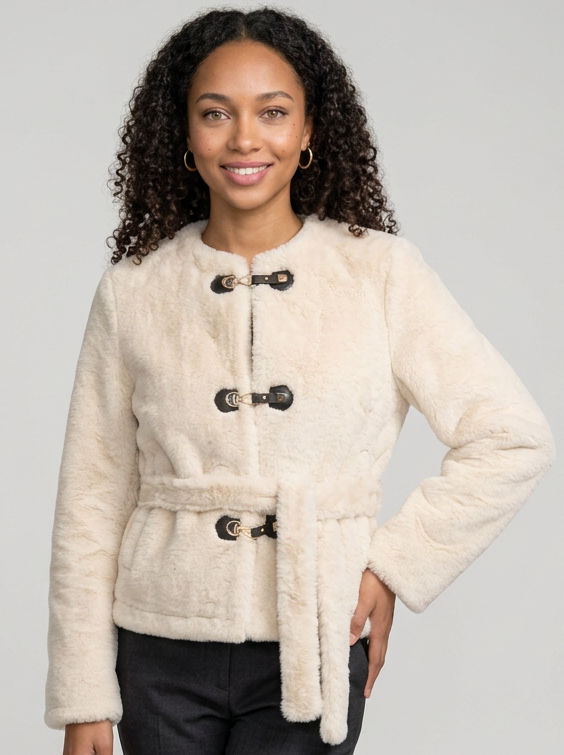 Women's Faux Fur Toggle Button Jacket – view 1