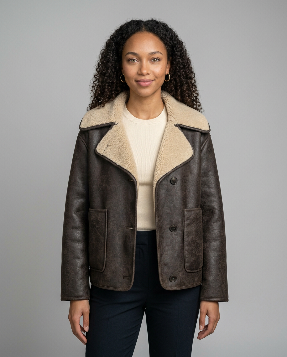 Women's Fleece-Lined Single-Breasted Coat