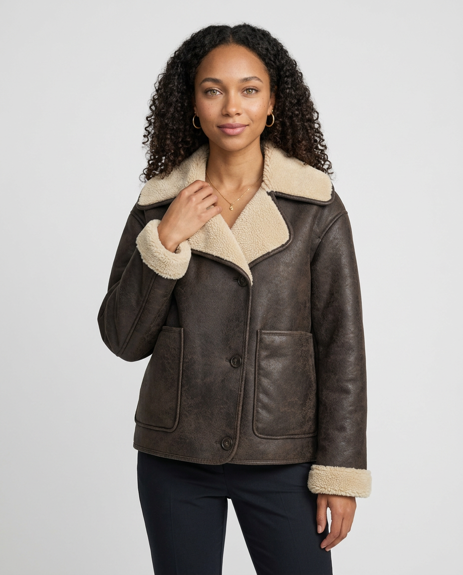 Women's Fleece-Lined Single-Breasted Coat