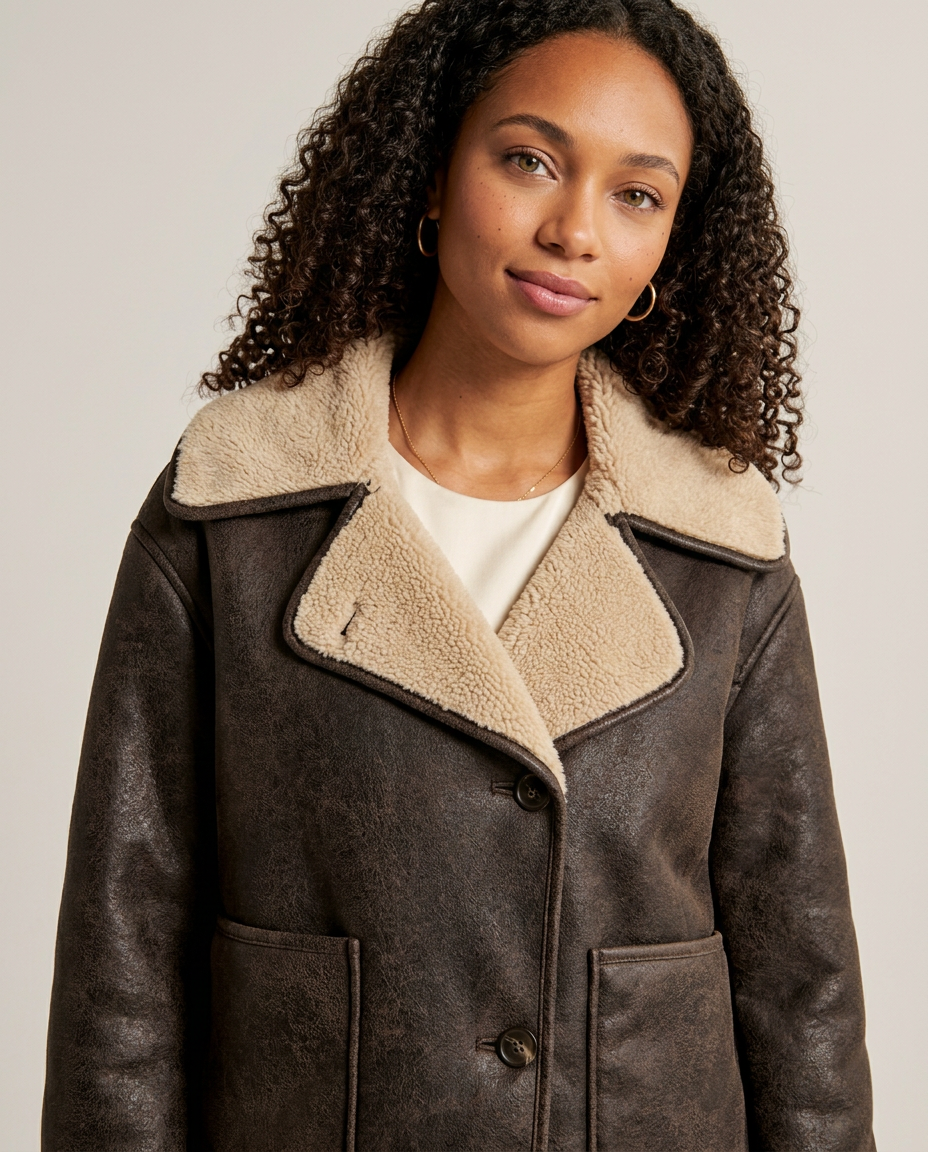 Women's Fleece-Lined Single-Breasted Coat