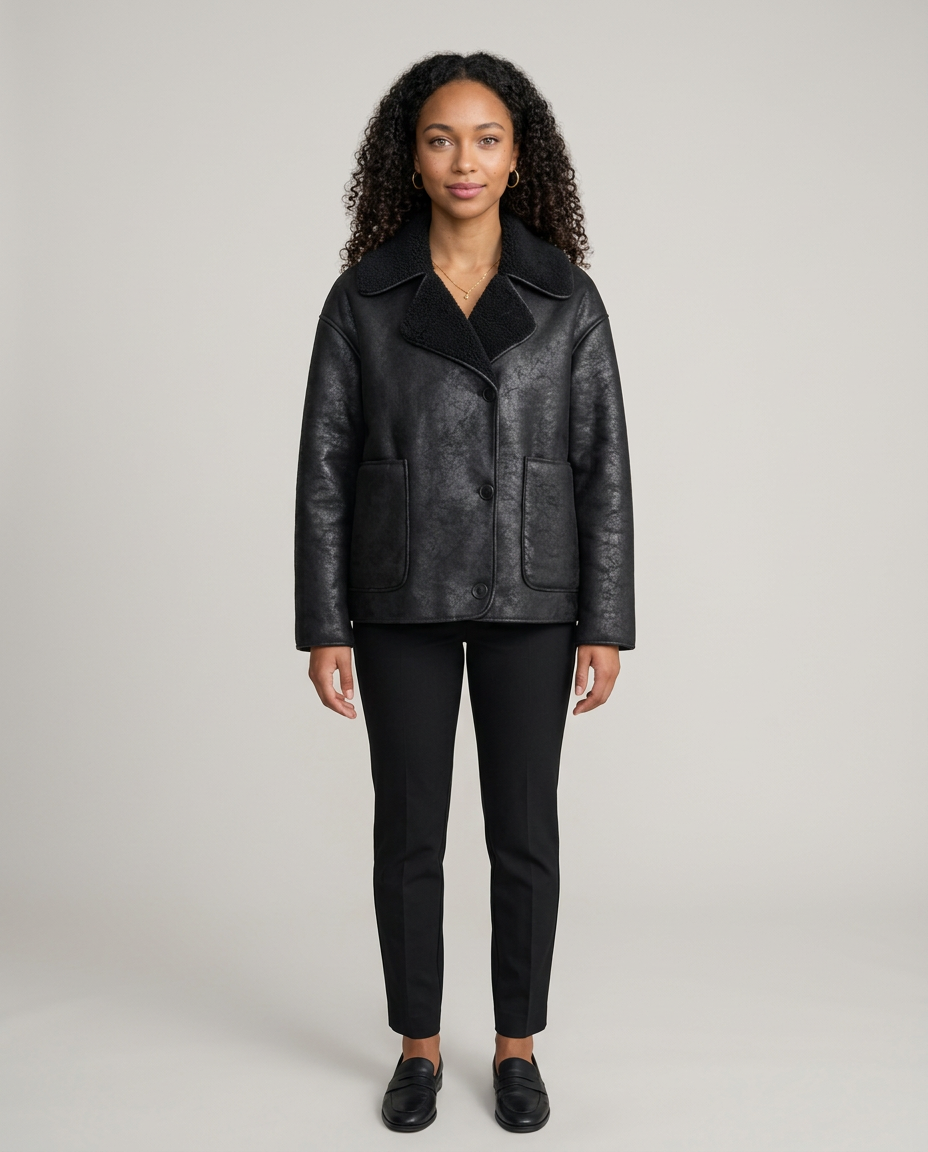 Women's Fleece-Lined Single-Breasted Coat