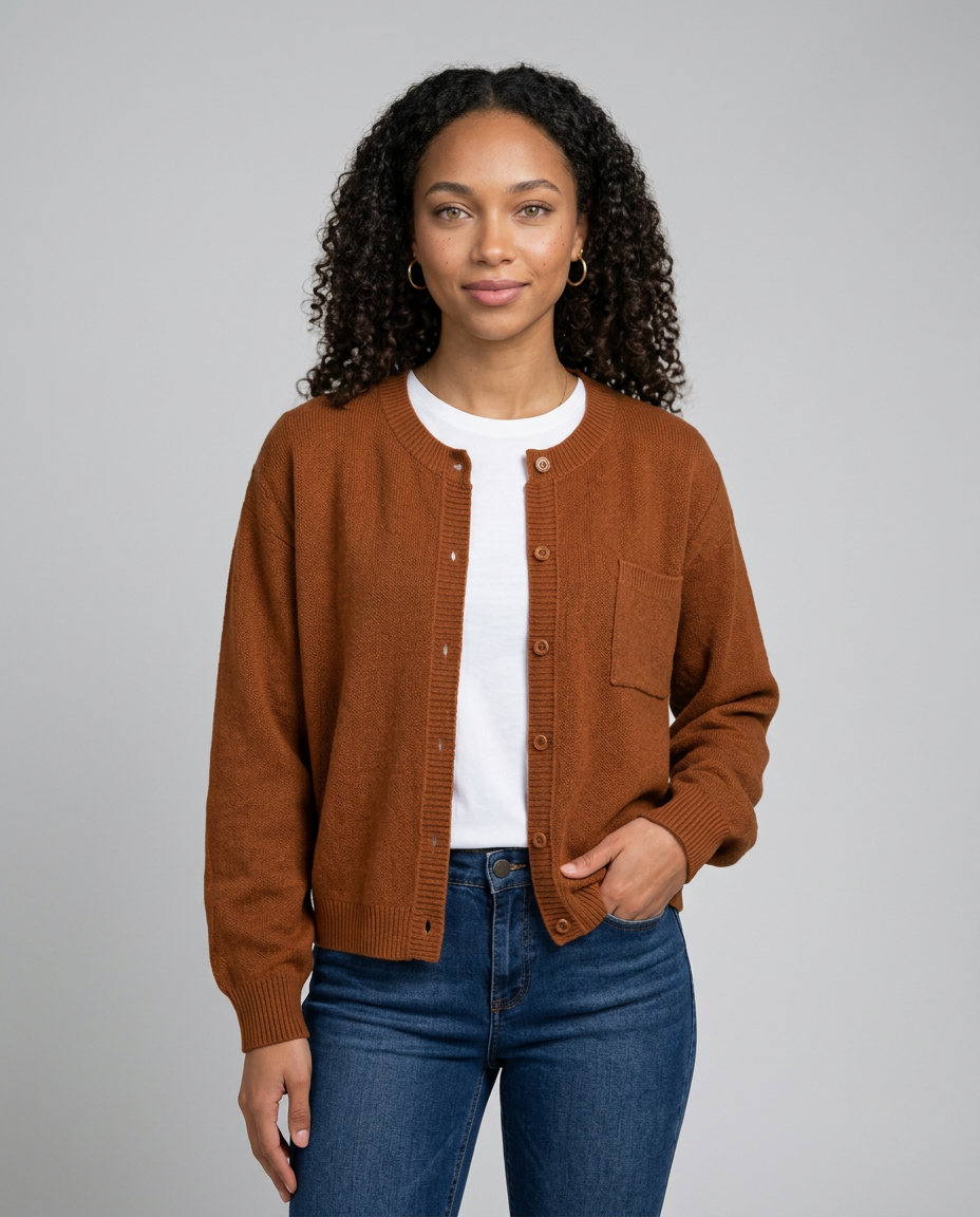 Women's Relaxed V-Neck Pocket Cardigan – view 9