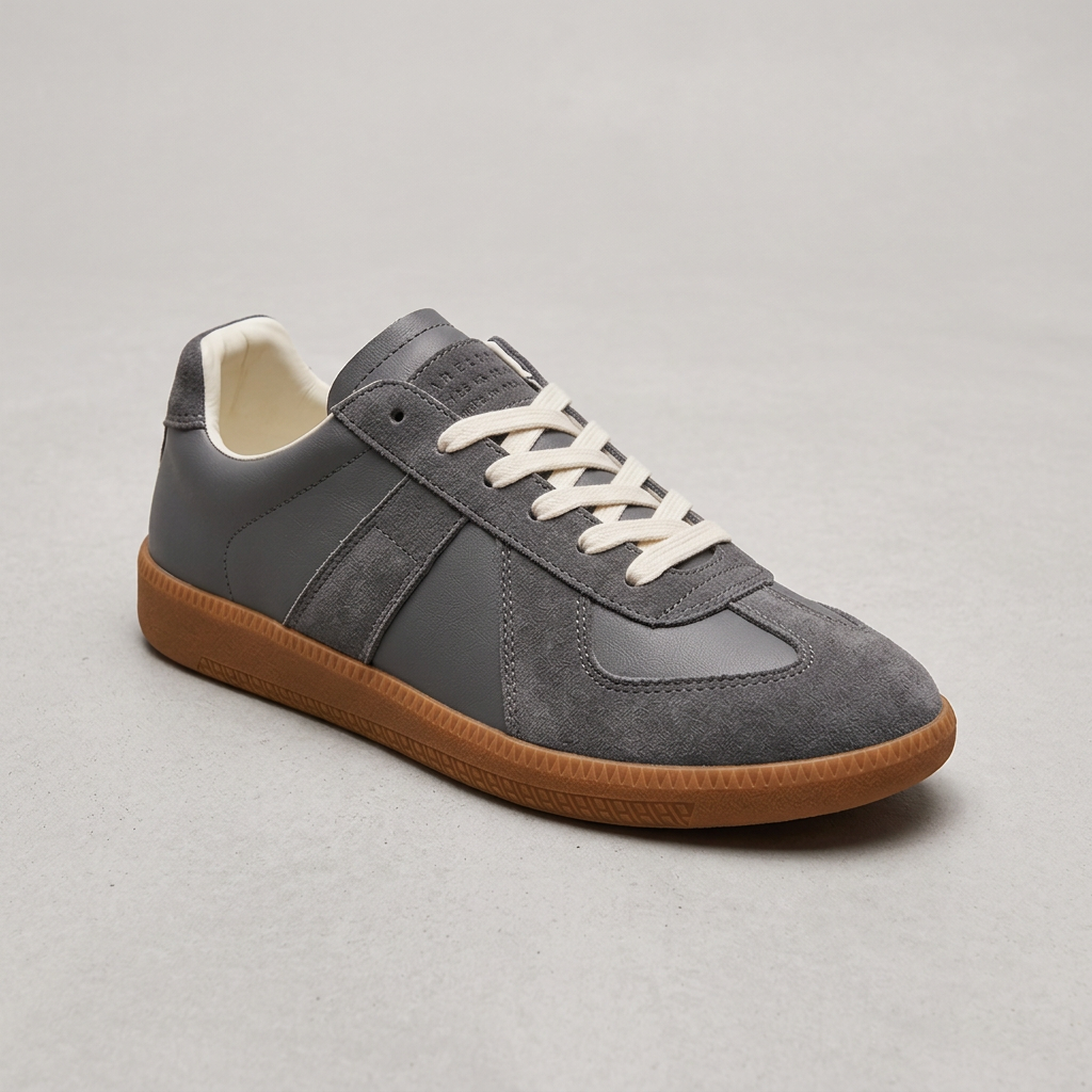 Men's Lightweight Lace-Up Trainers in Grey