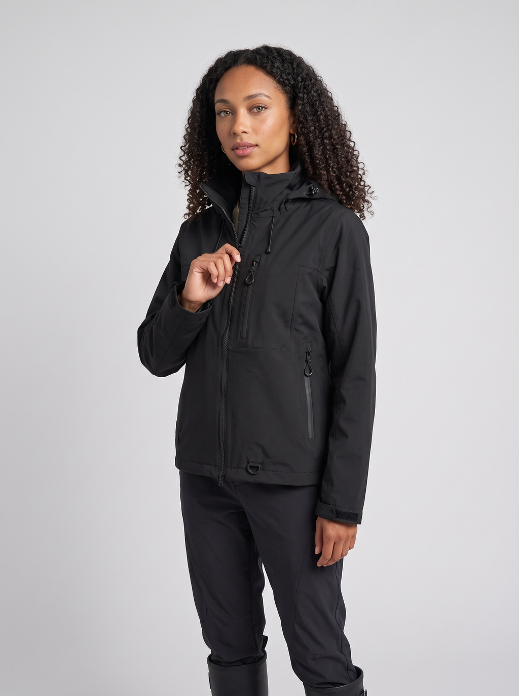 Women's Short Hooded Waterproof Rain Jacket
