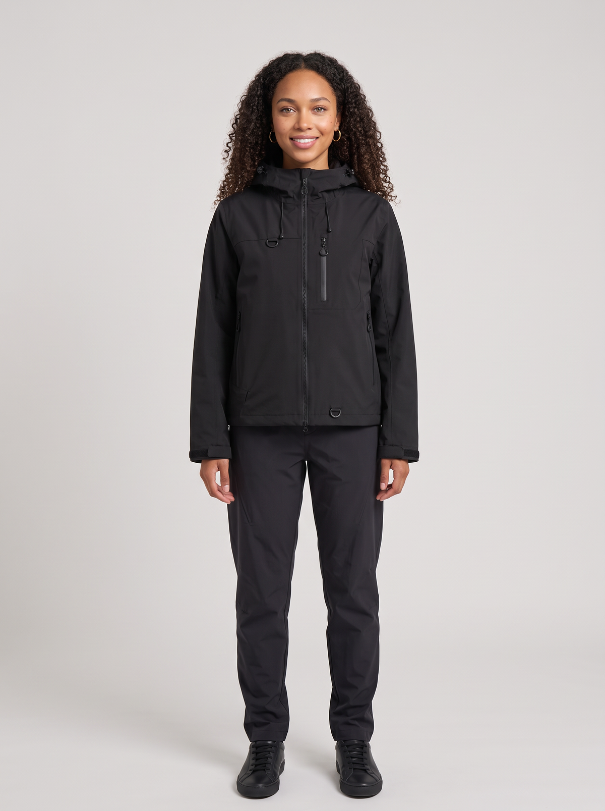 Women's Short Hooded Waterproof Rain Jacket
