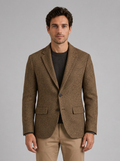 Men's Herringbone Blazer – Wool Blend Tailored