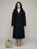 Women's Belted Long Wool Coat