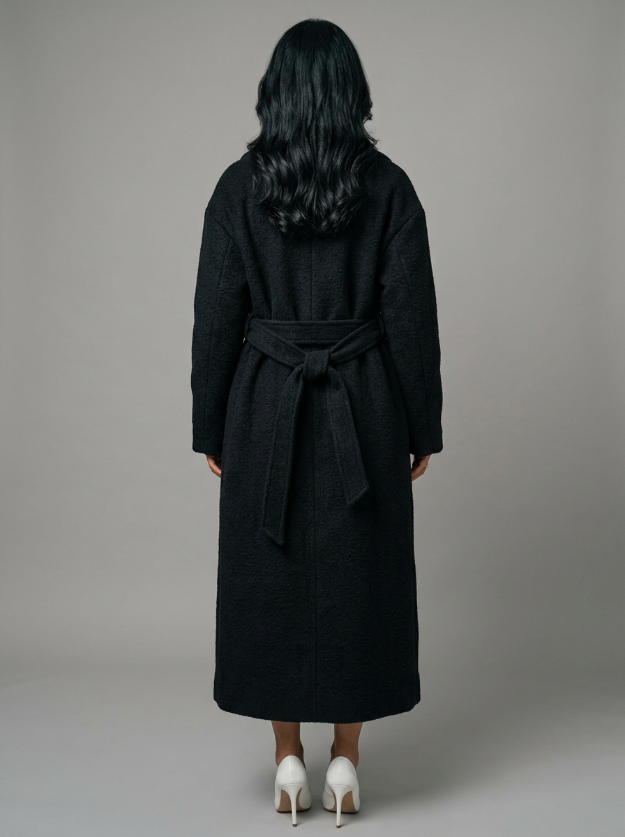 Women's Belted Long Wool Coat