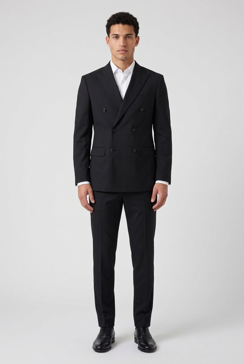 Men's Two Piece Suit Set Double Breasted Peaked Lapel Tailored