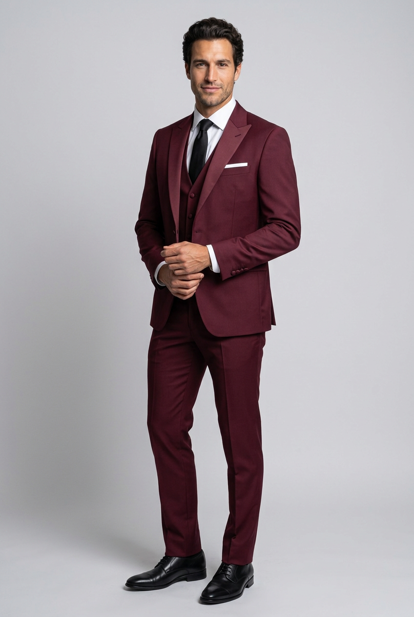 Men's Slim Fit Three Piece Suit Set