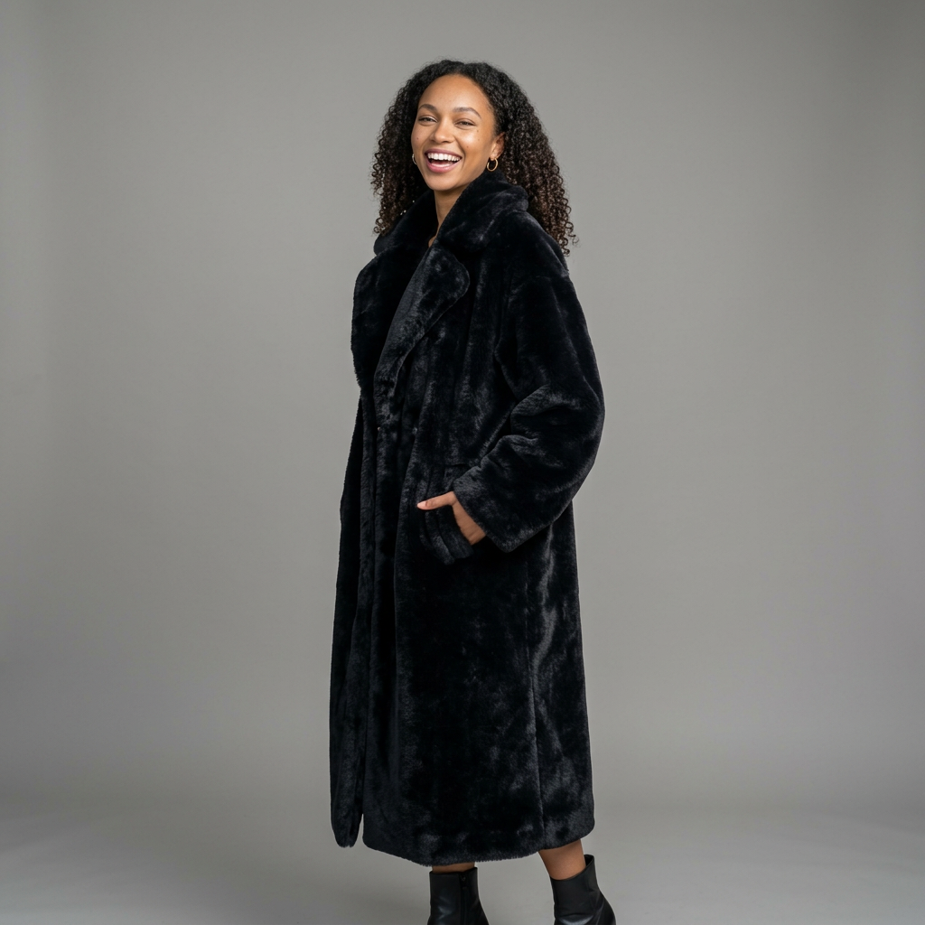 Women’s Long Faux Fur Overcoat