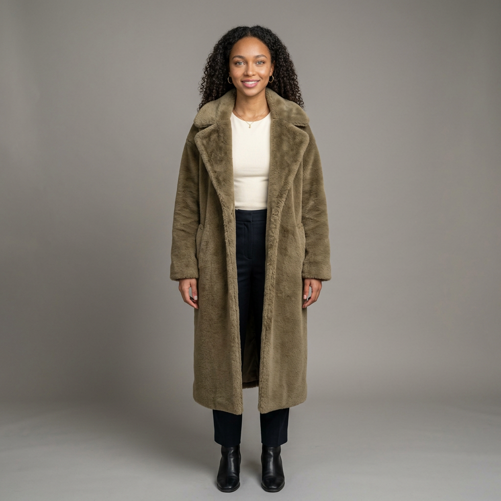 Women’s Long Faux Fur Overcoat