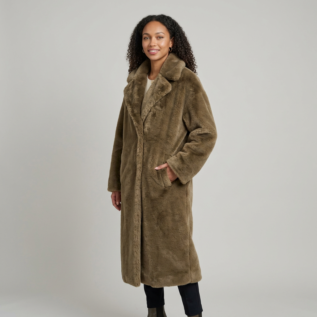 Women’s Long Faux Fur Overcoat