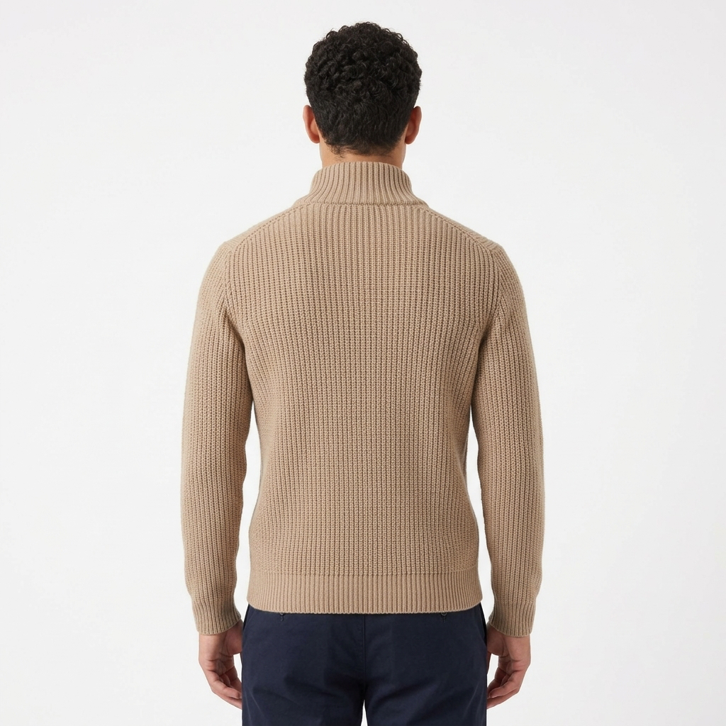 Men's Premium Wool Zip-Up Cardigan – Cozy Chunky Knit