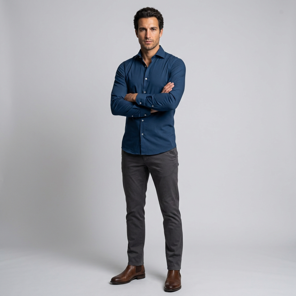 Men's Slim Fit Stretch Shirt – Button Down