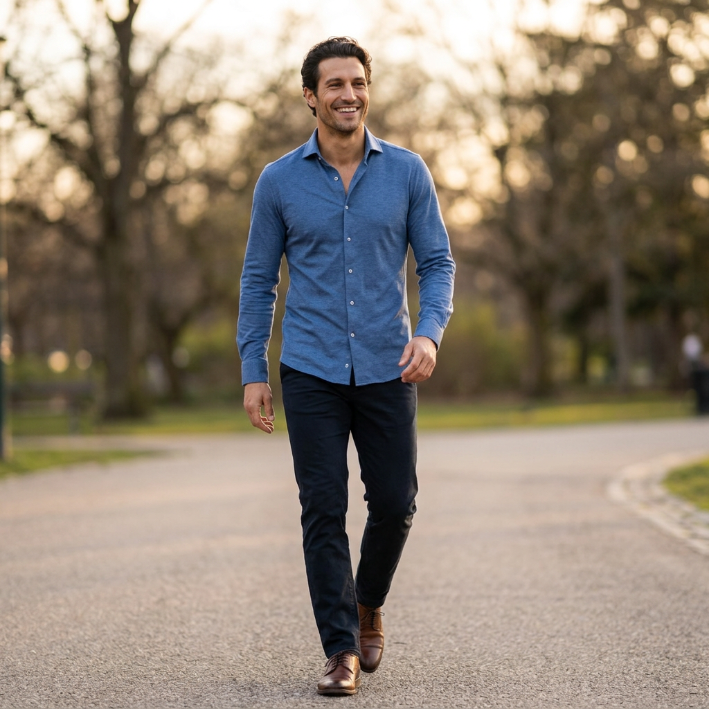 Men's Slim Fit Stretch Shirt – Button Down