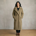 Women’s Long Double-Breasted Teddy Coat