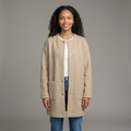 Women's Wool Blend with Button Closure Longline Coat, Relaxed Fit