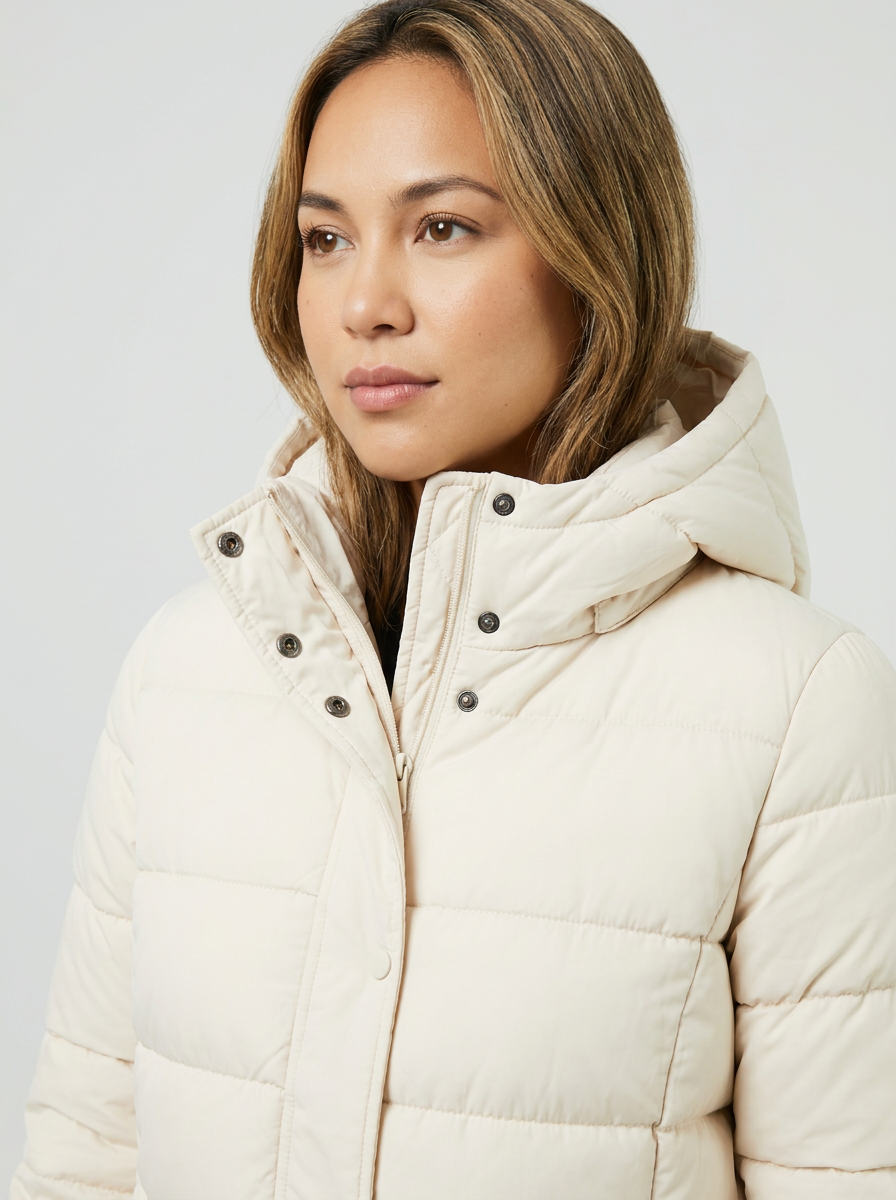 Women's Long Puffer Coat, Hooded Padded Jacket