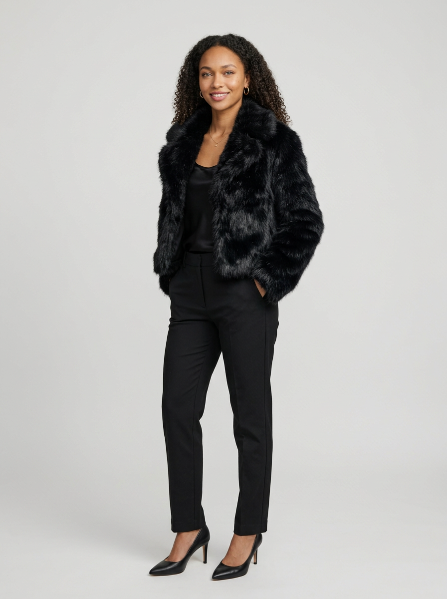 Women's Faux Fur Coat – Soft & Warm Winter Jacket with Elegant Relaxed Fit
