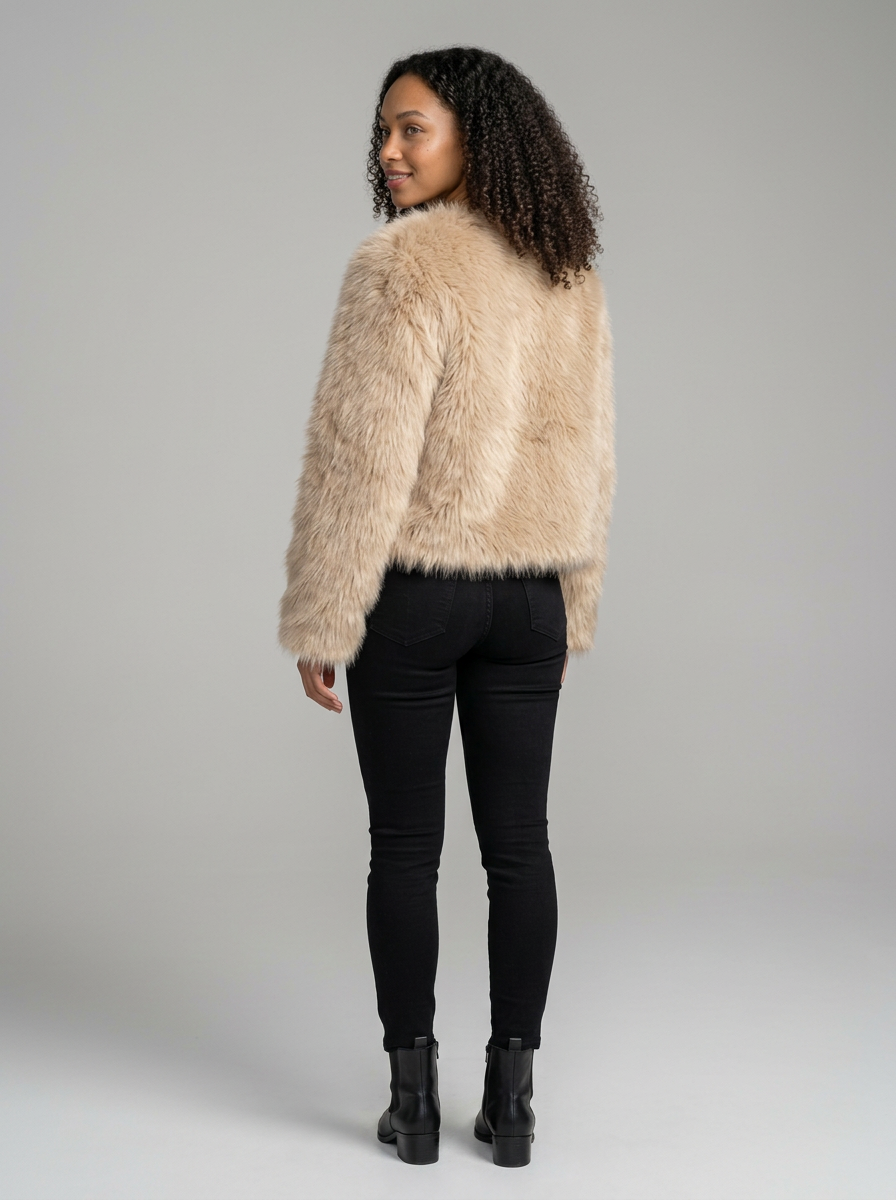 Women's Faux Fur Coat – Soft & Warm Winter Jacket with Elegant Relaxed Fit