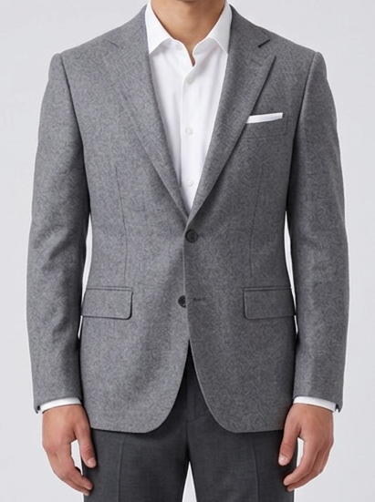 Men's Single Breasted Formal Blazer in Grey – front view