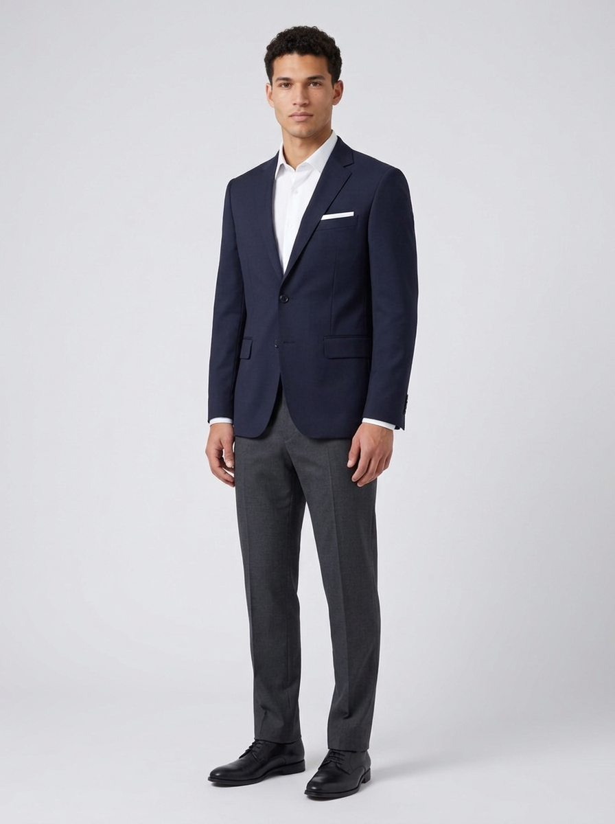 Men's Single Breasted Formal Blazer in Navy