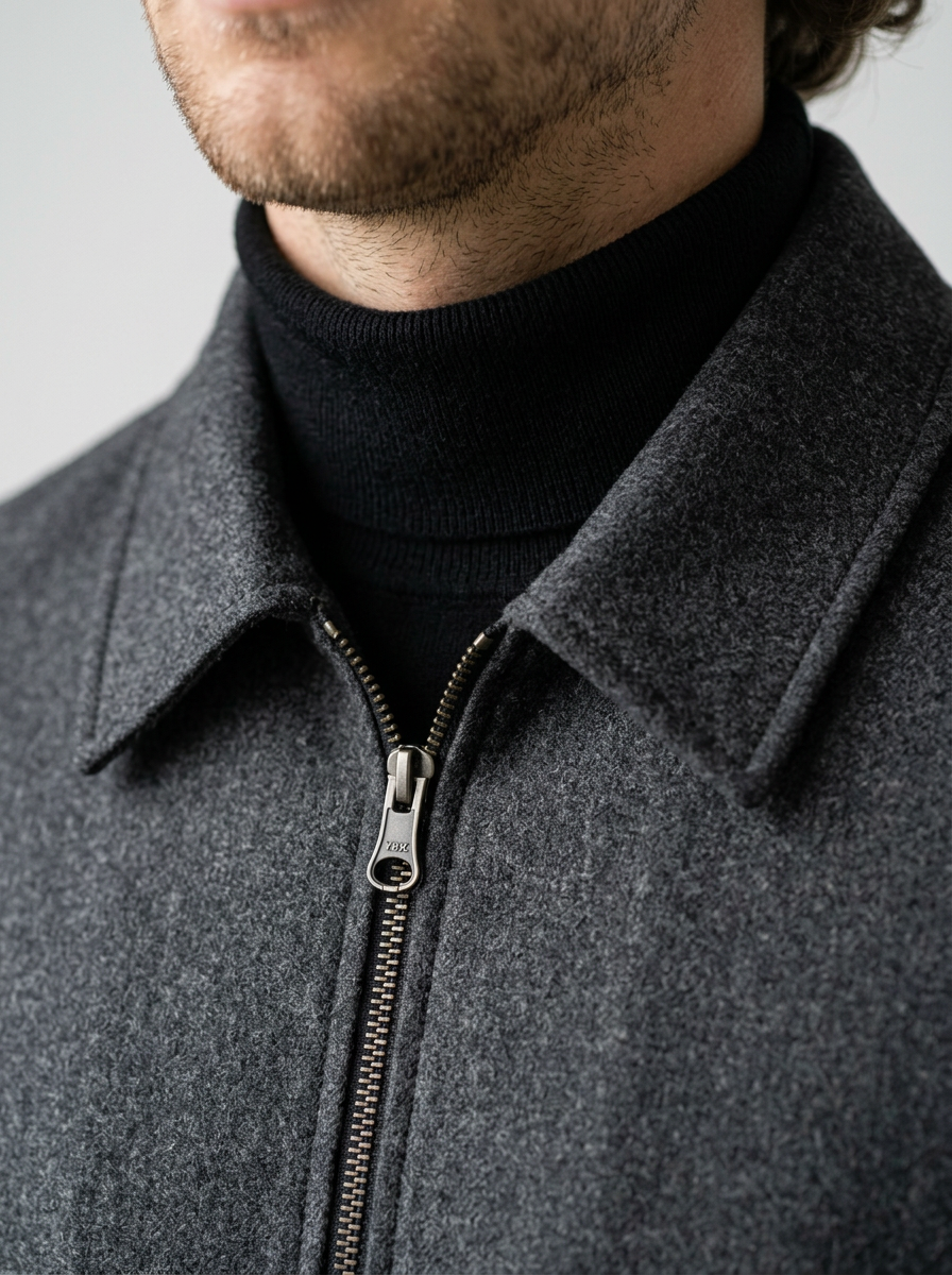 Men's Tailored Wool Blend Zip Jacket – view 3