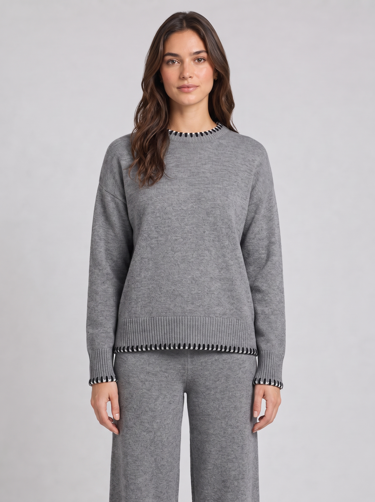 Women's Knitted Co Ord Set in Grey