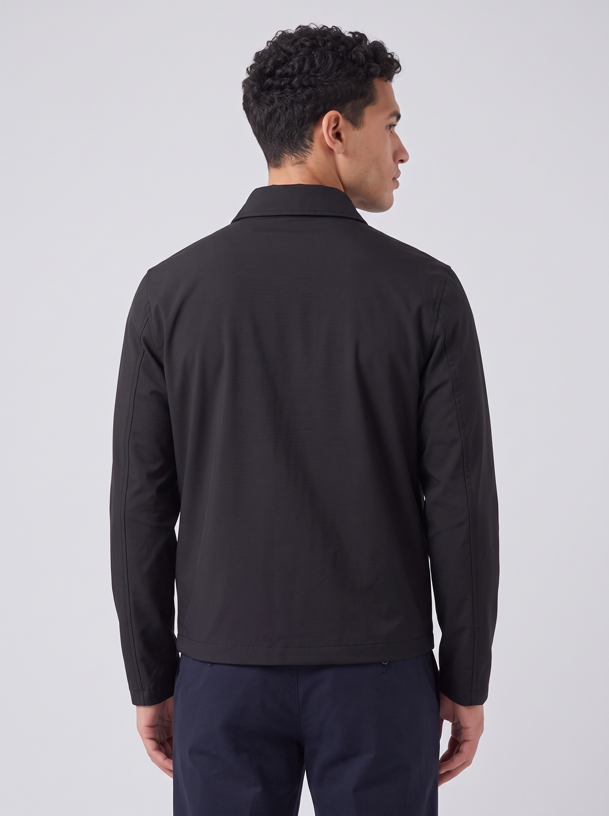 Men's Lightweight Harrington Jacket in Black – view 3